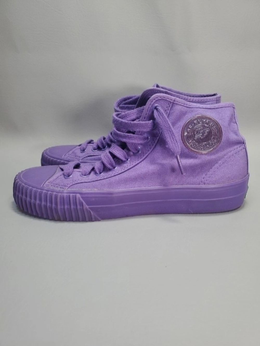 Pf Flyers High-Top Canvas Sneakers in Purple
